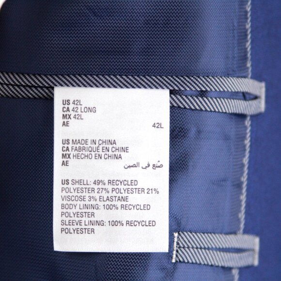 Alfani 42L Men’s Suit Blazer Sportscoat Jacket Navy Blue E03279 - Picture 5 of 7